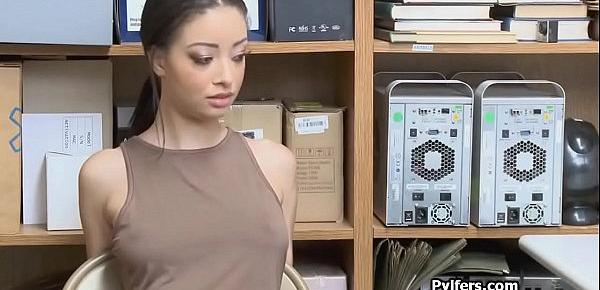  Exotic teen thief in Lara costume busted n fucked